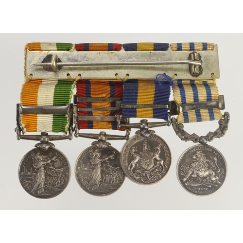 868 - Miniature medal group mounted as worn - British South Africa Medal Matabeleland 1893 reverse and Rho... 