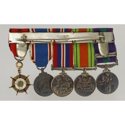 874 - Miniature medal group mounted as worn - GV GSM with bars Northern Kurdistan/Palestine 1945-48, Defen... 