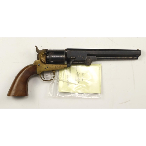 88 - Italian REPLICA of an 1851 Colt Navy Revolver, brass frame, barrel 7.5