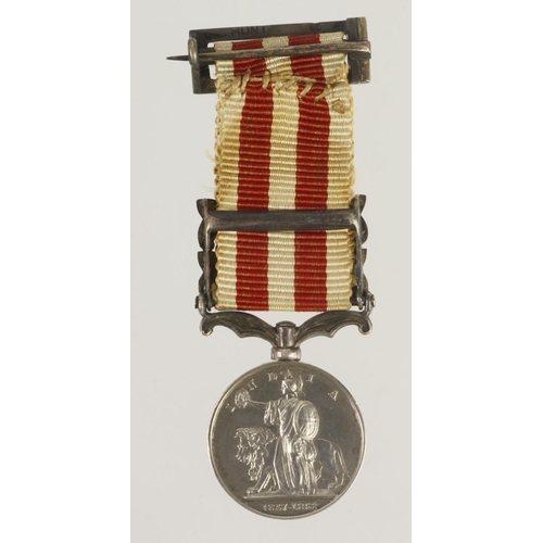 882 - Miniature medal mounted as worn - Indian Mutiny Medal with bars Defence of Lucknow, and Lucknow