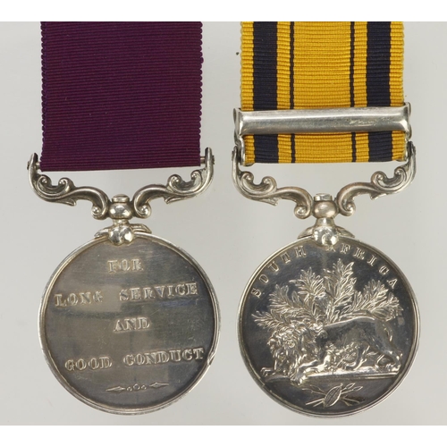 941 - South Africa Medal 1877-79 with clasp 1879 (14109 Sapper W Newell RE) and QV Army LSGC Medal (14109 ... 