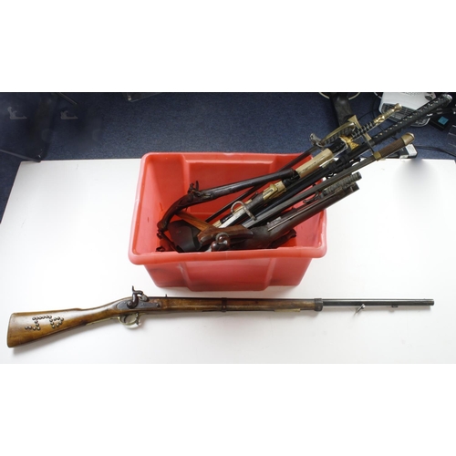 97 - Large crate of very mixed condition weapons, wide range of ages. Heavy  (Buyer must collect)