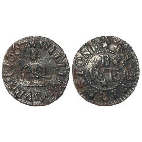 1068 - Token, 17thC Suffolk: Bildestone, William Burch 1/4d 1667, chandler, D#17, scarce, Fine.