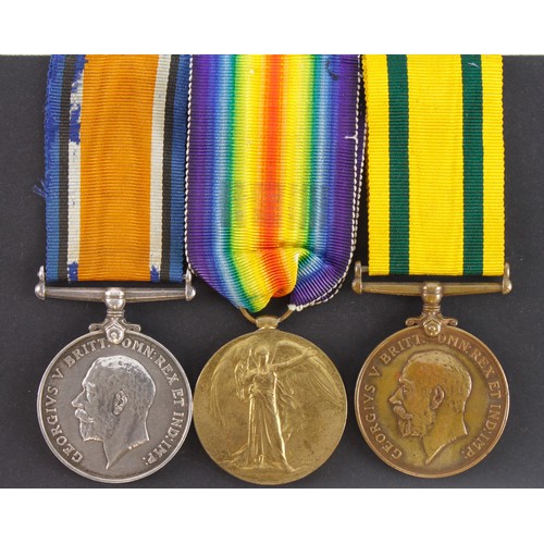 696 - BWM & Victory Medal (2.Lieut S W Lawrence) with Territorial War Medal GV (26 Sjt S W Lawrence RA) nu... 