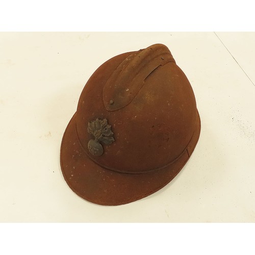 464 - WW1 French Mle 1915 Adrian Helmet Badged to the Infantry. No Liner.