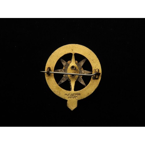 338 - Primrose League Cycling Corps (prob. WW1, or before) brass & enamel & silver badge made by W.O. Lewi... 