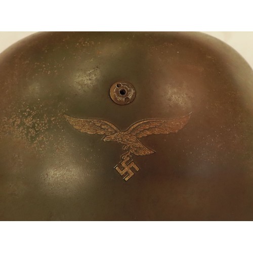 1180 - German single decal 3rd Reich Para Helmet with liner and chin strap.  From a private collection form... 