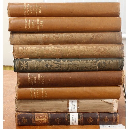 291 - Illustrated London News. Nine half yearly bound volumes of the Illustrated London News, comprising J... 