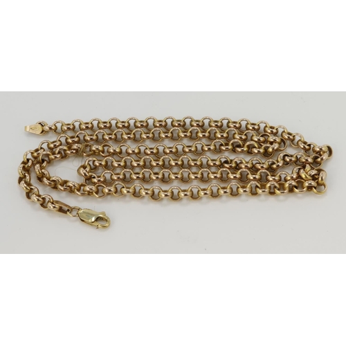 470 - 9ct yellow gold belcher chain, link width 4.5mm, length 24