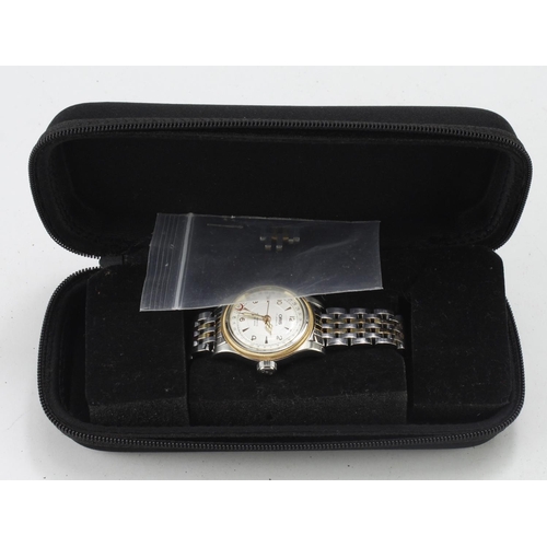 498 - Oris Big Crown Pointer Date automatic stainless steel and gold plated gents wristwatch. The silvered... 