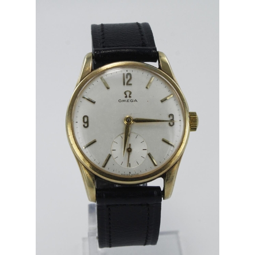 583 - Gents 9ct cased Omega manual wind wristwatch, ref. 1215400, serial. 19201xxx, circa 1962. The silver... 