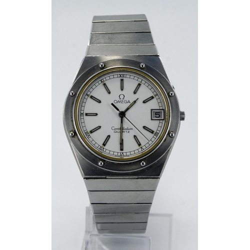 586 - Omega Constellation Quartz stainless steel cased gents wristwatch, ref. 196.0147, serial. 43429xxx, ... 