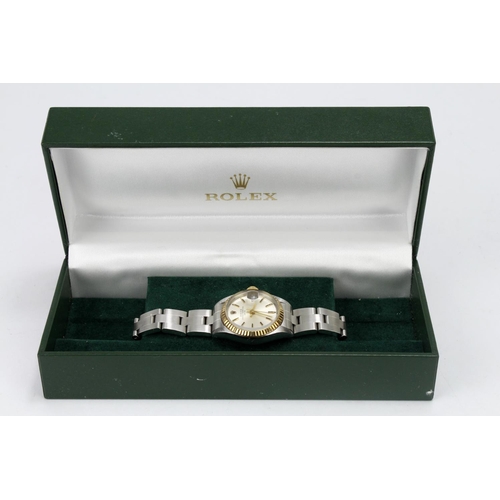 590 - Rolex Oyster Perpetual Date stainless steel and gold cased ladies wristwatch, ref. 6917, serial. 325... 