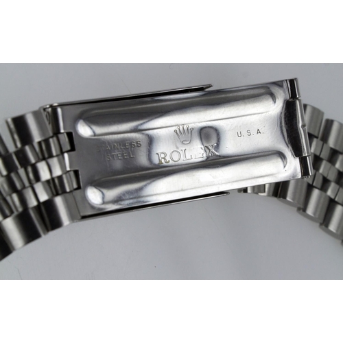 617 - Rolex USA circa 1960s stainless steel oval jubilee bracelet, fold over clasp, no end links. Length c... 