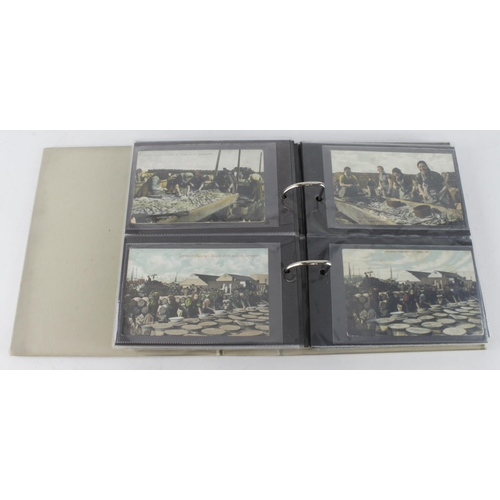 734 - Norfolk, Great Yarmouth: Collection in an album of printed Fishing related cards. Comic greetings ca... 