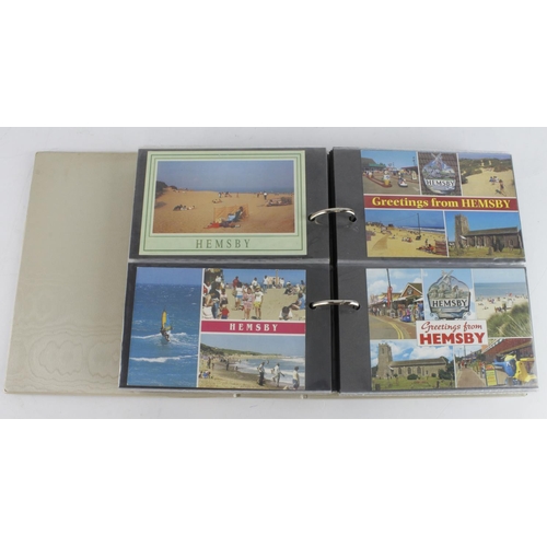 740 - Norfolk, Hemsby: Collection in a bulging album. Mostly seaside views - older and more modern. Howeve... 