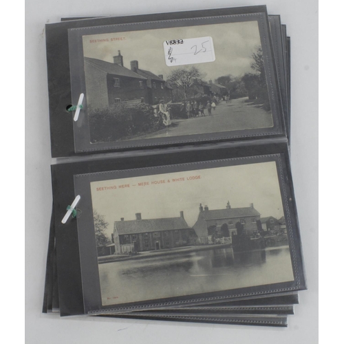 749 - Norfolk, Seething: Fine collection of the cards of this village inc Street, Mere, Roads, Vicarage Sc... 