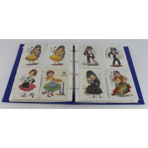 768 - Silks, Spanish embroidery, all periods, original collect     (approx 79 cards)