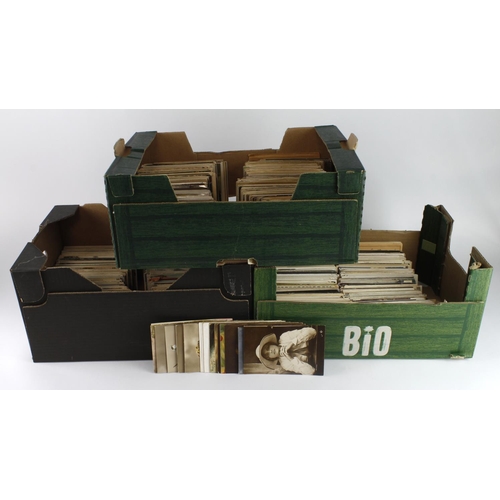 769 - Small banana boxes packed with loose old postcards (1000's)  (3)