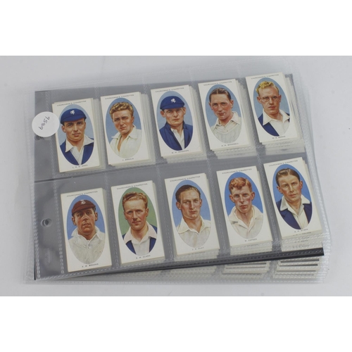 855 - Cricket - 2 complete sets in pages, Churchman - Cricketers & Gallaher - Famous Cricketers   G - VG  ... 