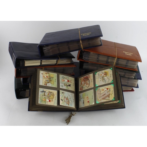 876 - Large box containing 9 small modern albums & 1 vintage album, approx 148 complete sets + part sets &... 