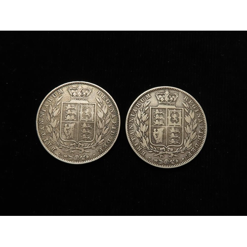 195 - Halfcrowns (2): 1849 Fine, and 1850 aF