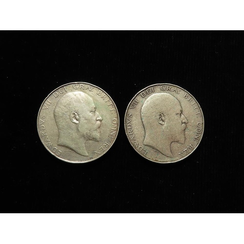 197 - Halfcrowns (2): 1904 aF, and 1909 aVF