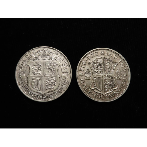 198 - Halfcrowns (2): 1925 GF, and 1930 nVF tiny edge nick.