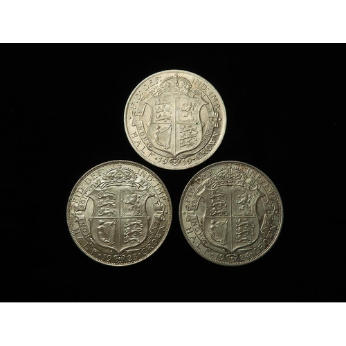 204 - Halfcrowns (3): 1919 EF, 1923 EF, and 1924 nEF