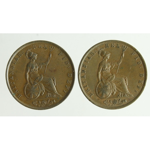 205 - Halfpennies (2) William IV: 1831 GVF-nEF, and 1834 VF/GVF