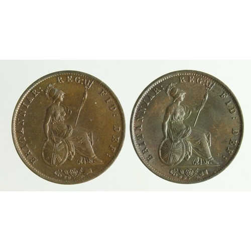 206 - Halfpennies (2): 1853 EF trace lustre, and 1854 toned EF