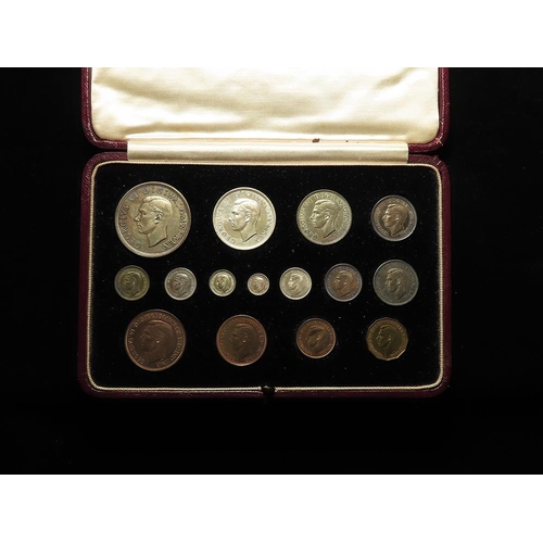 241 - Proof Set 1937 (15 coins) Crown to Farthing, including Maundy set, nFDC with original case.