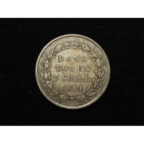 306 - Three-Shillings Bank Token 1814, aVF. Ex Spink.