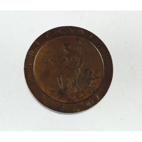 314 - Twopence 1797 nEF with a hint of lustre and very tiny edge bruise obverse