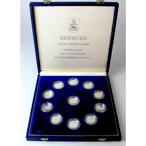 323 - Bermuda 375th Anniversary of the Settlement 1984 11-coin set comprising 25 Cents (11) 1984 KM#32a to... 