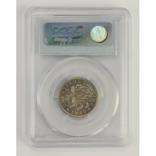 329 - Cyprus Shilling 1949 slabbed PCGS MS64.