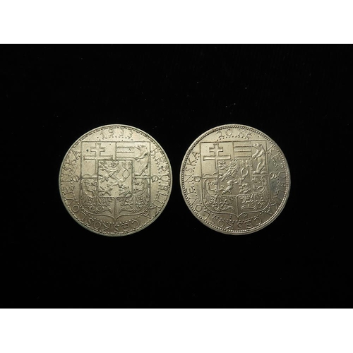 331 - Czechoslovakia (2) silver 20 Korun: 1933 GVF, and 1937 EF