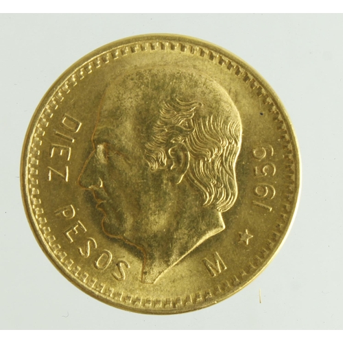 342 - Mexico gold 10 Pesos 1959 GEF