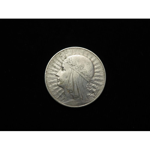 345 - Poland silver 10 Zlotych 1933 VF/GVF