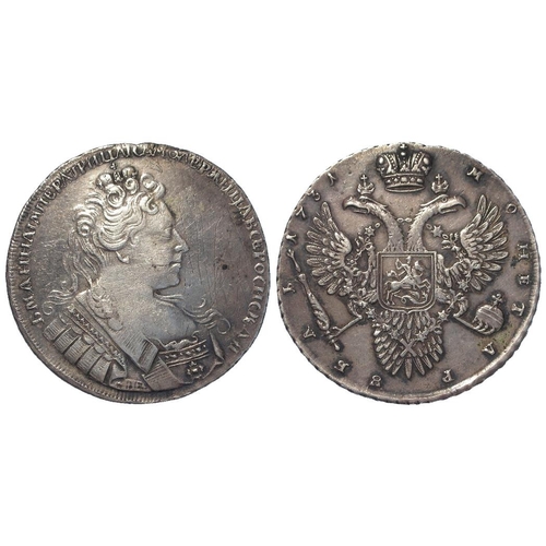 351 - Russia silver Rouble 1731, VF, some scratches obv.