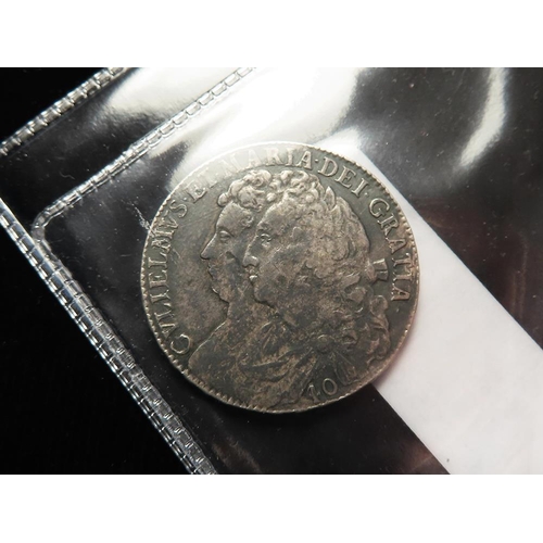 353 - Scotland Forty Shillings 1691 Tertio VF, obverse fields smoothed & reverse fields engraved J M. Ex N... 