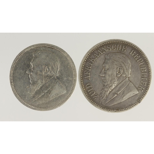 361 - South African (2) silver: 2&1/2 Shillings 1897 VF, and 2-Shillings 1894 Fine.