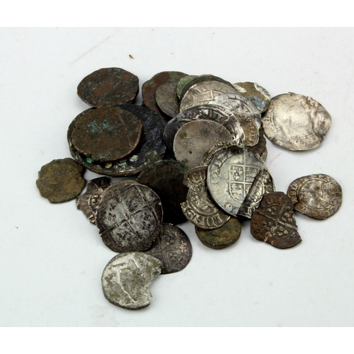 374 - Ancient & Hammered Coins & Fragments (41) including silver.