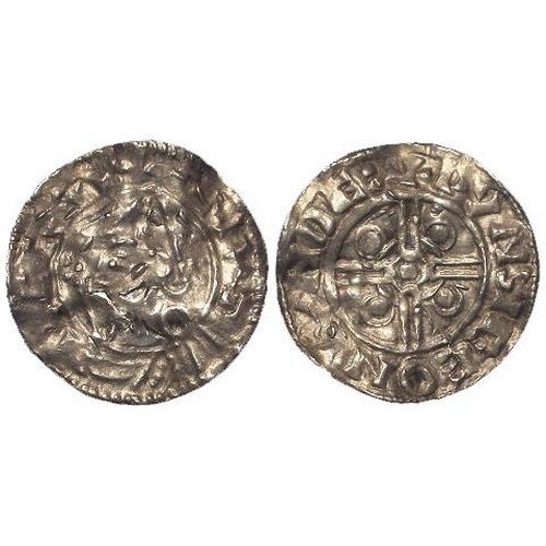 379 - Anglo-Saxon silver Penny of Cnut, Pointed Helmet type (1024-1030), London mint, moneyer Wynsige. S.1... 