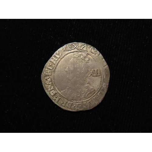 389 - Charles I Silver Shilling mm Triangle, S.2799, 5.80g, F/GF. Ex Spink.