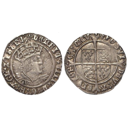 429 - Henry VIII silver Groat of London, Laker bust D, mm. lis (105), S.2337E, 2.68g. VF, struck from a ru... 