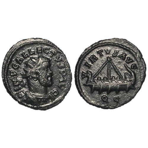 446 - Roman Imperial, 'Britannic Empire': Allectus AE Quinarius, mm. QC (Colchester / Gloucester / Bittern... 