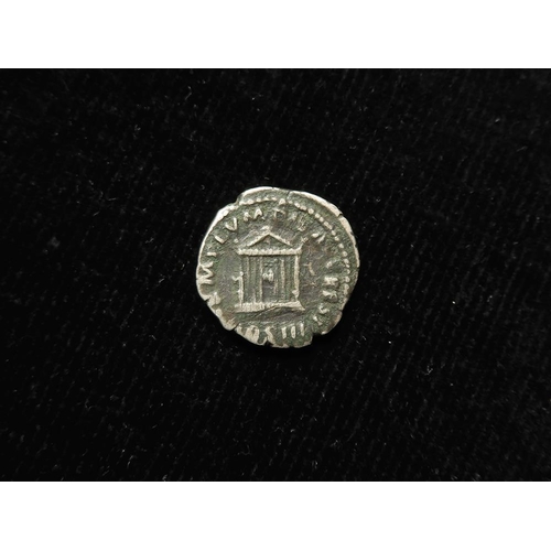 450 - Roman Imperial: Antoninus Pius AR Denarius, Rome. Octastyle temple facing rev. RIC 143. 3.46g. Toned... 