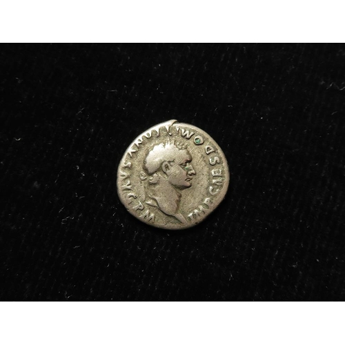 455 - Roman Imperial: Domitian AR Denarius, Rome 81 AD, altar rev., 'TR P...' legend, RIC 40. 3.00g. GF.