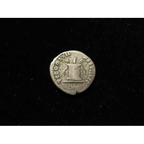 455 - Roman Imperial: Domitian AR Denarius, Rome 81 AD, altar rev., 'TR P...' legend, RIC 40. 3.00g. GF.